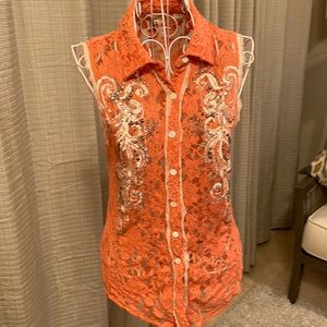 Miss Me cowgirl top bling size XS